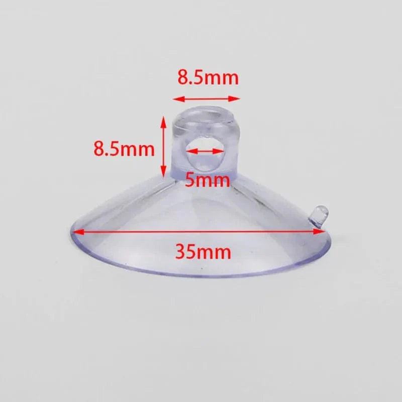 Aquarium Saugnapf Luftschlauchhalter Kunststoff | 10er Set mit Klemmclip | Sichere Befestigung für Luftschlauch am Glas 1