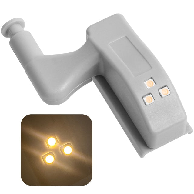 LED Scharnier Sensorlampe Schrank 10er Set | Automatisches Ein-/Aus, ABS-Gehäuse | Batteriebetrieben, kabellos 1