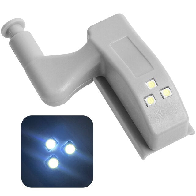 LED Scharnier Sensorlampe Schrank 10er Set | Automatisches Ein-/Aus, ABS-Gehäuse | Batteriebetrieben, kabellos 8
