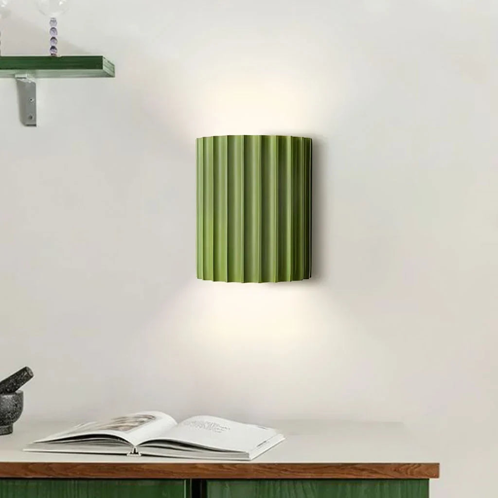 Gerippte Wandleuchte aus Harz | Strukturierte Oberfläche im Boho-Stil | Warmes Licht für Wohnzimmer, Schlafzimmer & Flur 7