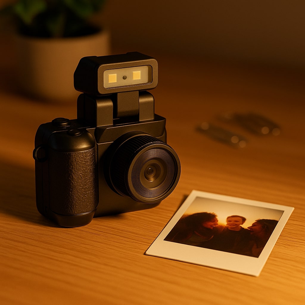 Mini Digitalkamera im Retro-Design | 1080p HD Auflösung mit Farbdisplay | Bis zu 600 Minuten Akkulaufzeit und USB-Aufladung 4