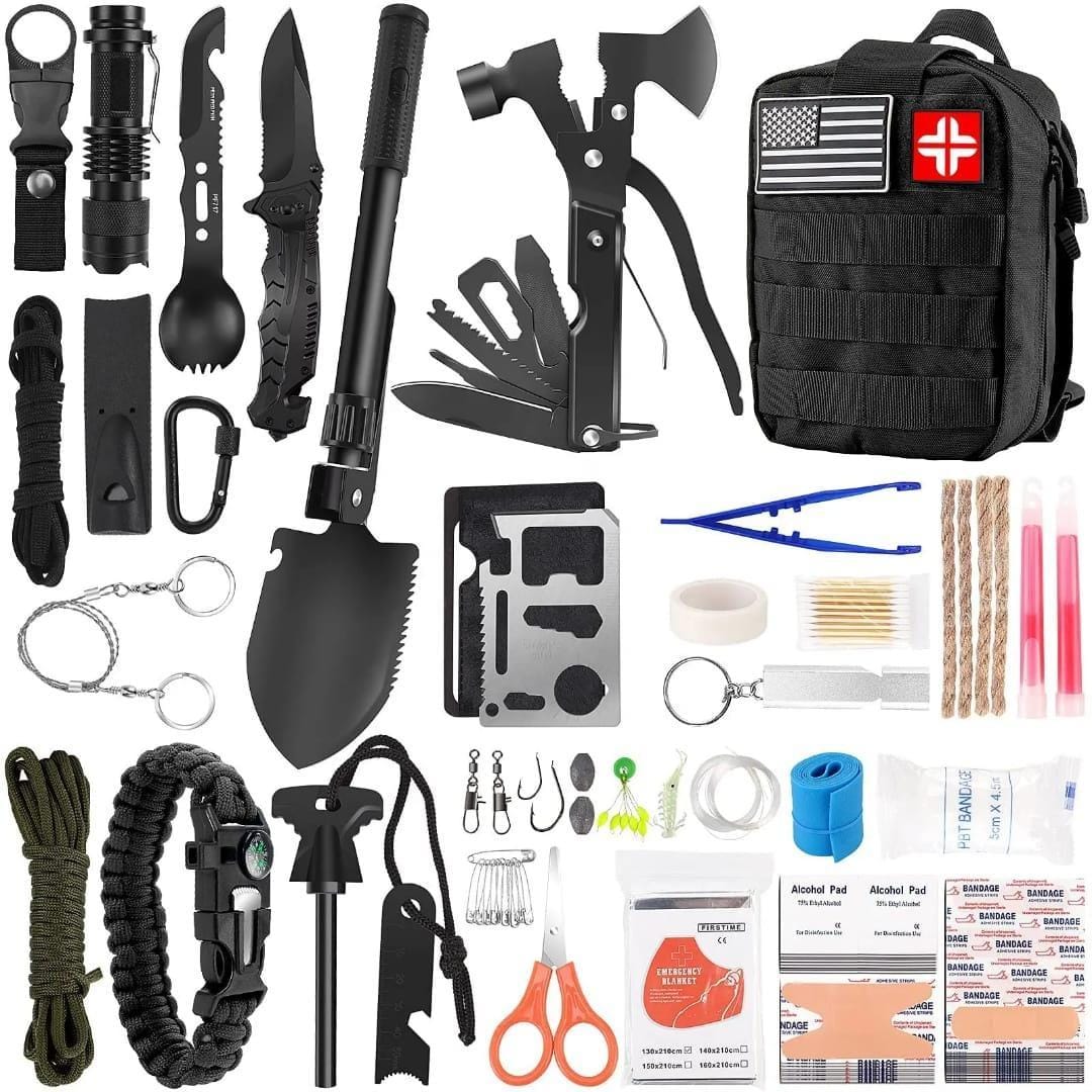 142-in-1 Multitool Set | Tragbarer Koffer für Outdoor-Einsätze | Werkzeuge für Camping, Reisen und Survival-Situationen 1