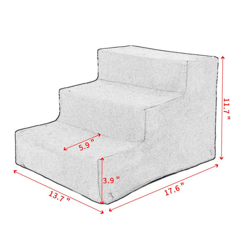 Hundetreppe 3 Stufen aus Polypropylen | Abnehmbarer Fleece-Bezug für mehr Halt | Für Betten und Sofas bis 20 kg 7
