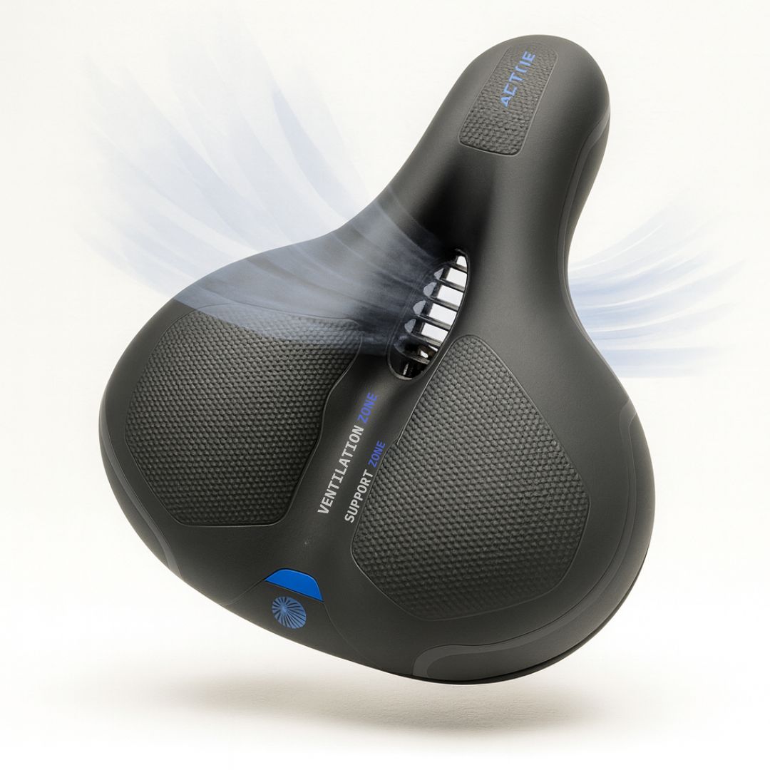 Mukava polkupyörän satula | LED-takavalolla | pehmustettu ja jousitettu | ComfyCycle