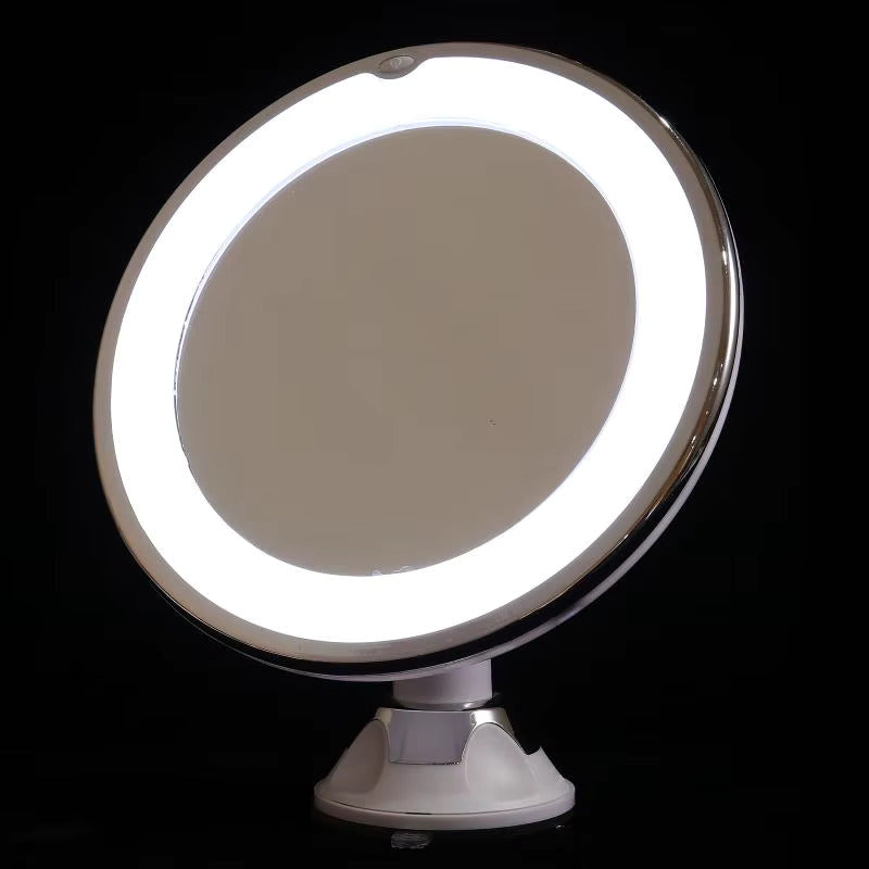 Make-up zrcátko s osvětlením | 10× zvětšení | LED prstenec, otočný o 360° | GlowMirror
