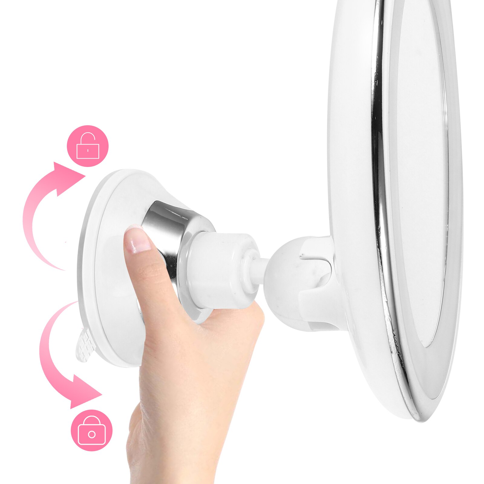 Make-up zrcátko s osvětlením | 10× zvětšení | LED prstenec, otočný o 360° | GlowMirror