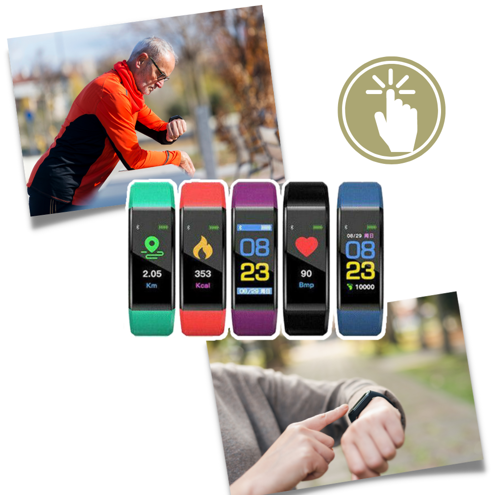 Fitness Smartwatch mit Aktivitätstracker | Herzfrequenz, Blutdruck, Schlafanalyse | USB-Akku, 0,96-Zoll-Display, 5 Farben 4