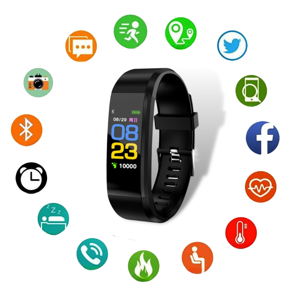Fitness Smartwatch mit Aktivitätstracker | Herzfrequenz, Blutdruck, Schlafanalyse | USB-Akku, 0,96-Zoll-Display, 5 Farben 8
