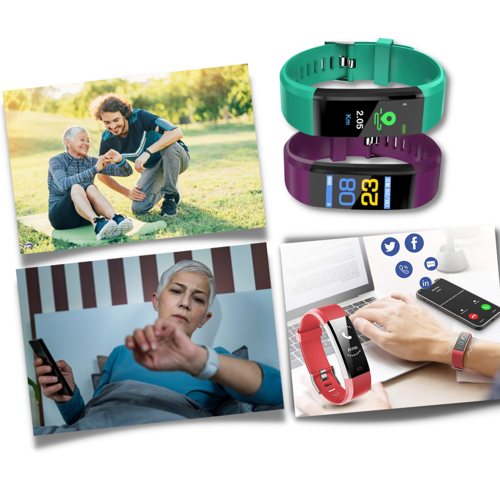 Fitness Smartwatch mit Aktivitätstracker | Herzfrequenz, Blutdruck, Schlafanalyse | USB-Akku, 0,96-Zoll-Display, 5 Farben 7