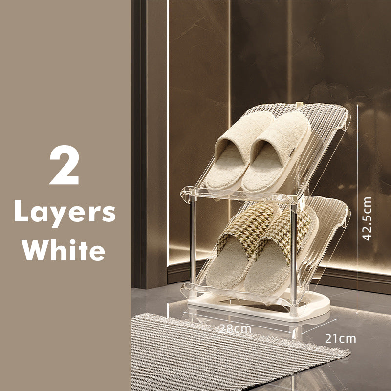 Luxe Transparente Robuste Mehrschichtige Schuhregal | Edelstahl & PET | Platzsparend | Clearstep
