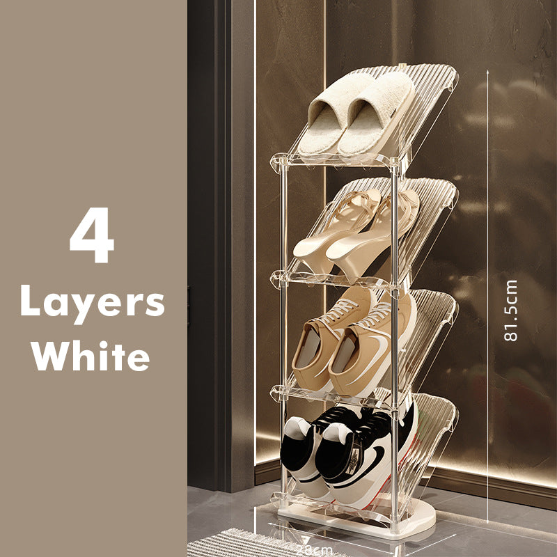Luxe Transparente Robuste Mehrschichtige Schuhregal | Edelstahl & PET | Platzsparend | Clearstep