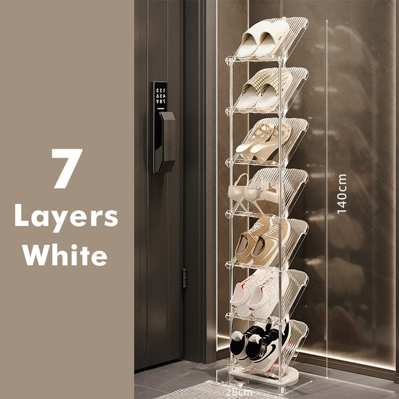 Luxe Transparente Robuste Mehrschichtige Schuhregal | Edelstahl & PET | Platzsparend | Clearstep