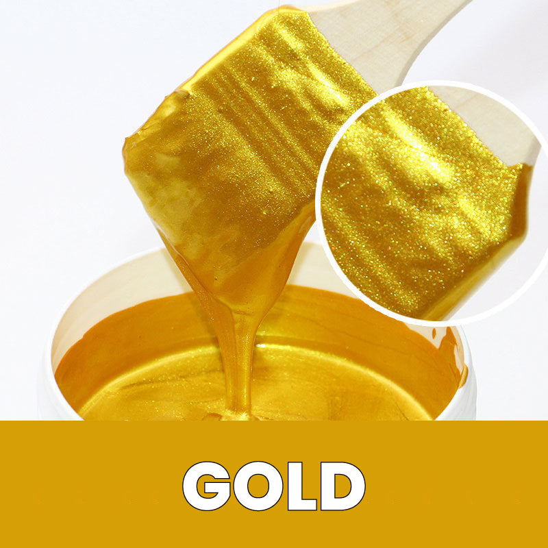 Glitzernde Hellgoldene Lackfarbe | Wasserbasis | Metallischer Goldglanz | LustreGold