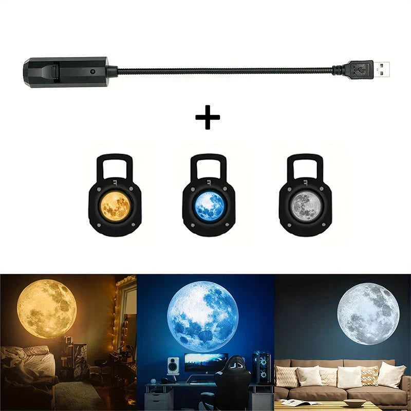 LED Sternenprojektor mit 10 Projektionsfolien | 360° drehbarer Projektionskopf | Sterne, Galaxie & Ozean an der Decke 6