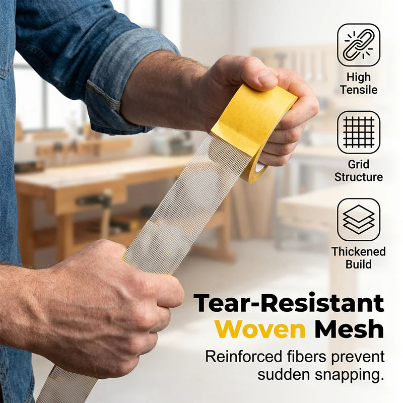 Nastro biadesivo resistente | con anima in tessuto antistrappo | rimovibile senza lasciare residui | MeshBond