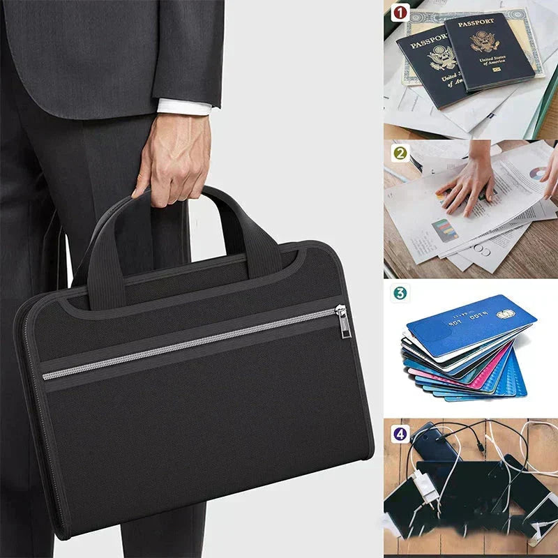 Ognioodporna teczka na dokumenty | 12 przegródek i zamek błyskawiczny | Odporna na ogień i wodę | DocShield
