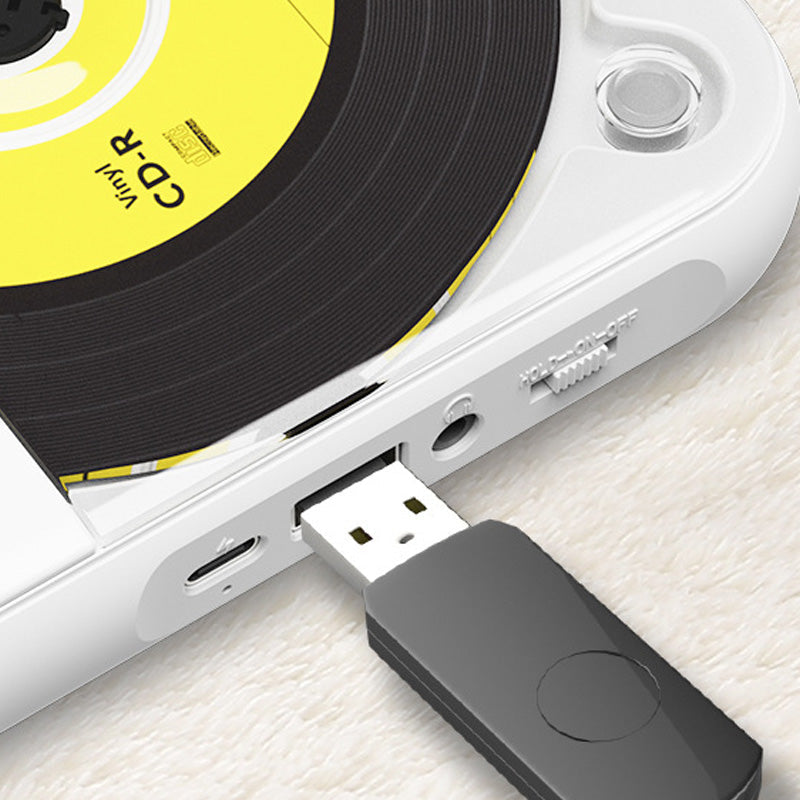 Bærbar Bluetooth-cd-afspiller | Trådløs streaming og afspilning af cd’er | med fjernbetjening | RetroSpin