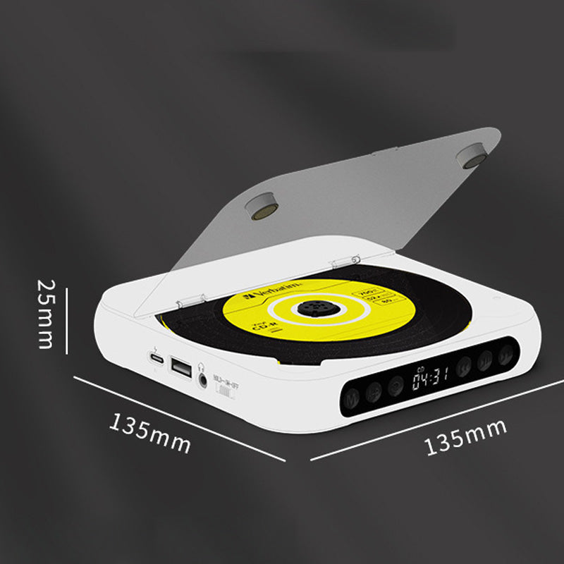 Bærbar Bluetooth-cd-afspiller | Trådløs streaming og afspilning af cd’er | med fjernbetjening | RetroSpin