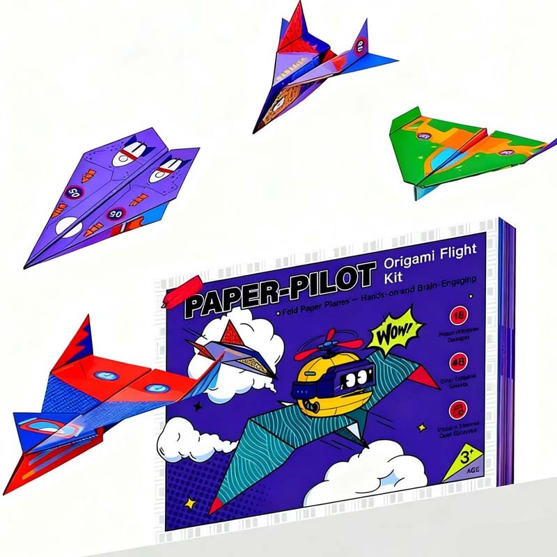 Papierflugzeug Bastelset DIY | 16 Teile, 28 x 21 x 0,4 cm | Kreatives MINT-Lernspielzeug, bildschirmfrei für Kinder 10