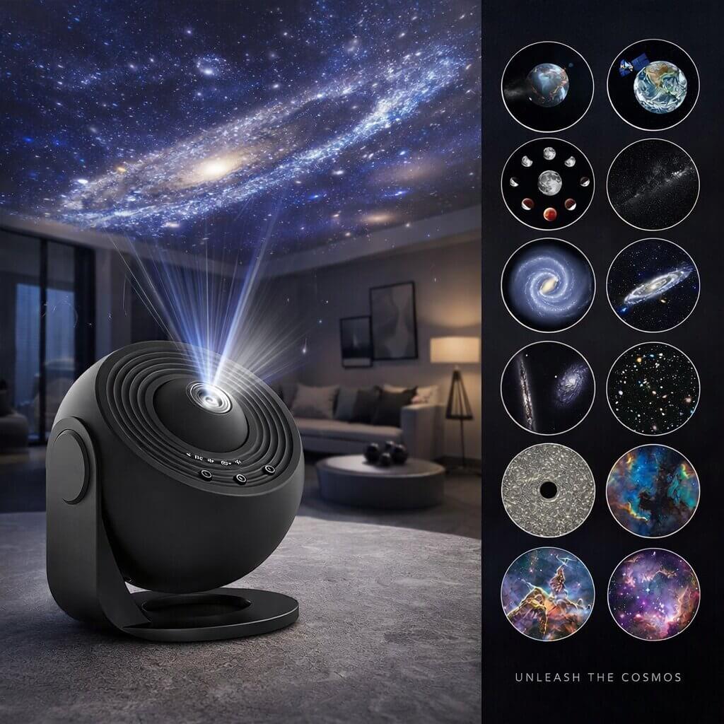 Projetor de céu estrelado | com efeito de galáxia | rotativo, com temporizador e níveis de luminosidade | StarCast