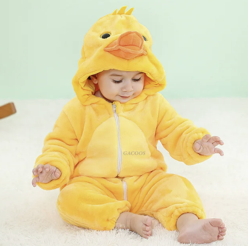 Combinezon din fleece pentru bebeluși | Design în straturi cu glugă | Salopetă confortabilă cu fermoar | CuddleZoo