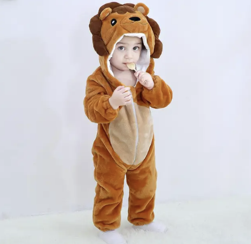 Combinezon din fleece pentru bebeluși | Design în straturi cu glugă | Salopetă confortabilă cu fermoar | CuddleZoo