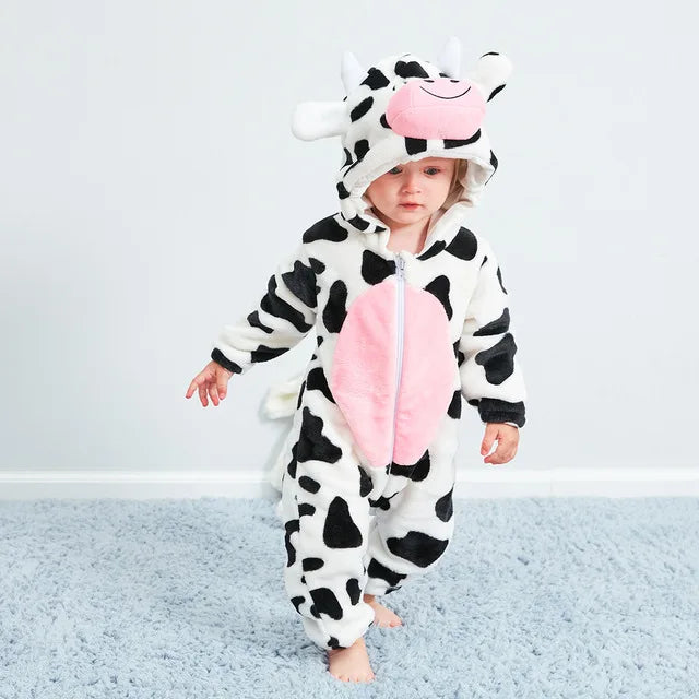 Combinezon din fleece pentru bebeluși | Design în straturi cu glugă | Salopetă confortabilă cu fermoar | CuddleZoo