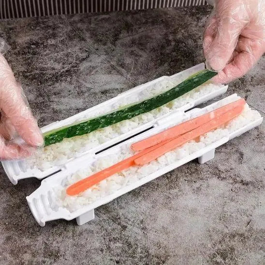 Sushi Maker manuell aus lebensmittelechtem Kunststoff | Weiß oder Schwarz | Perfekte Rollen ohne Bambusmatte, in Minuten fertig 8