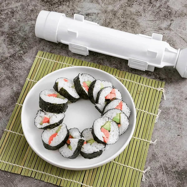 Sushi Maker manuell aus lebensmittelechtem Kunststoff | Weiß oder Schwarz | Perfekte Rollen ohne Bambusmatte, in Minuten fertig 5