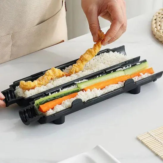 Sushi Maker manuell aus lebensmittelechtem Kunststoff | Weiß oder Schwarz | Perfekte Rollen ohne Bambusmatte, in Minuten fertig 6