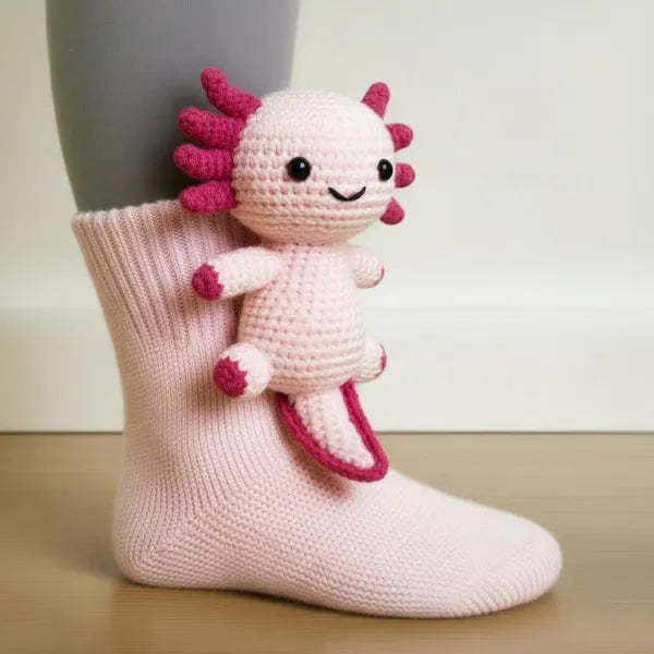 Tier-Socken Damen gestrickt atmungsaktiv dehnbar mit 3D-Plüschform