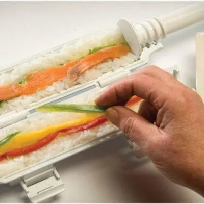 Sushi Maker manuell aus lebensmittelechtem Kunststoff | Weiß oder Schwarz | Perfekte Rollen ohne Bambusmatte, in Minuten fertig 7