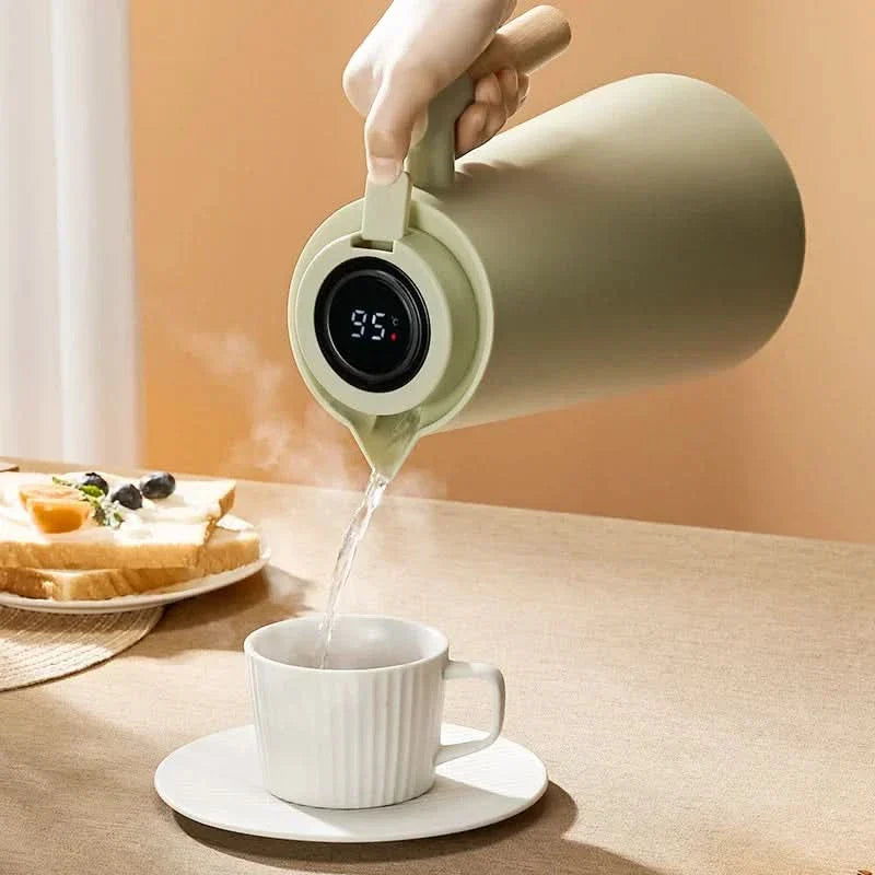 Thermos | 1 litre avec indicateur de température | Garde le café et le thé chauds pendant des heures | ThermaVue
