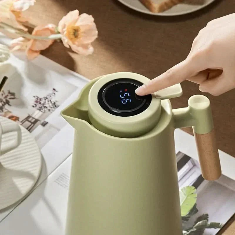 Thermos | 1 litre avec indicateur de température | Garde le café et le thé chauds pendant des heures | ThermaVue