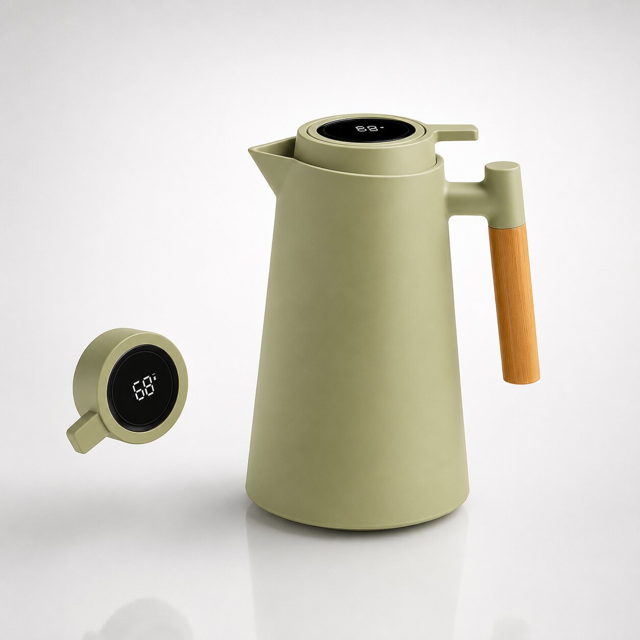 Thermos | 1 litre avec indicateur de température | Garde le café et le thé chauds pendant des heures | ThermaVue