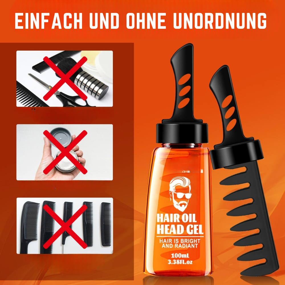 2-in-1 Haargel mit Kamm für Herren | 100 ml Styling Gel im Kompaktformat | Fester Halt ohne Fettglanz oder Kleben 6