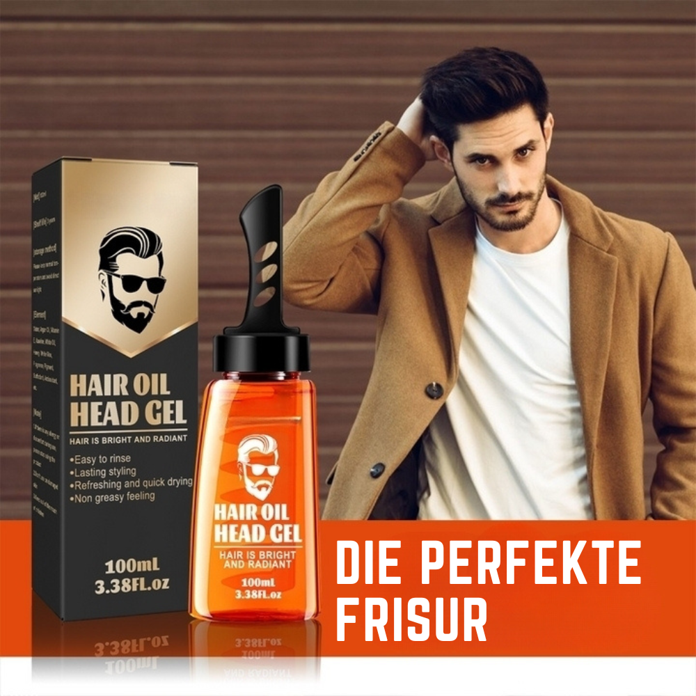 2-in-1 Haargel mit Kamm für Herren | 100 ml Styling Gel im Kompaktformat | Fester Halt ohne Fettglanz oder Kleben 3