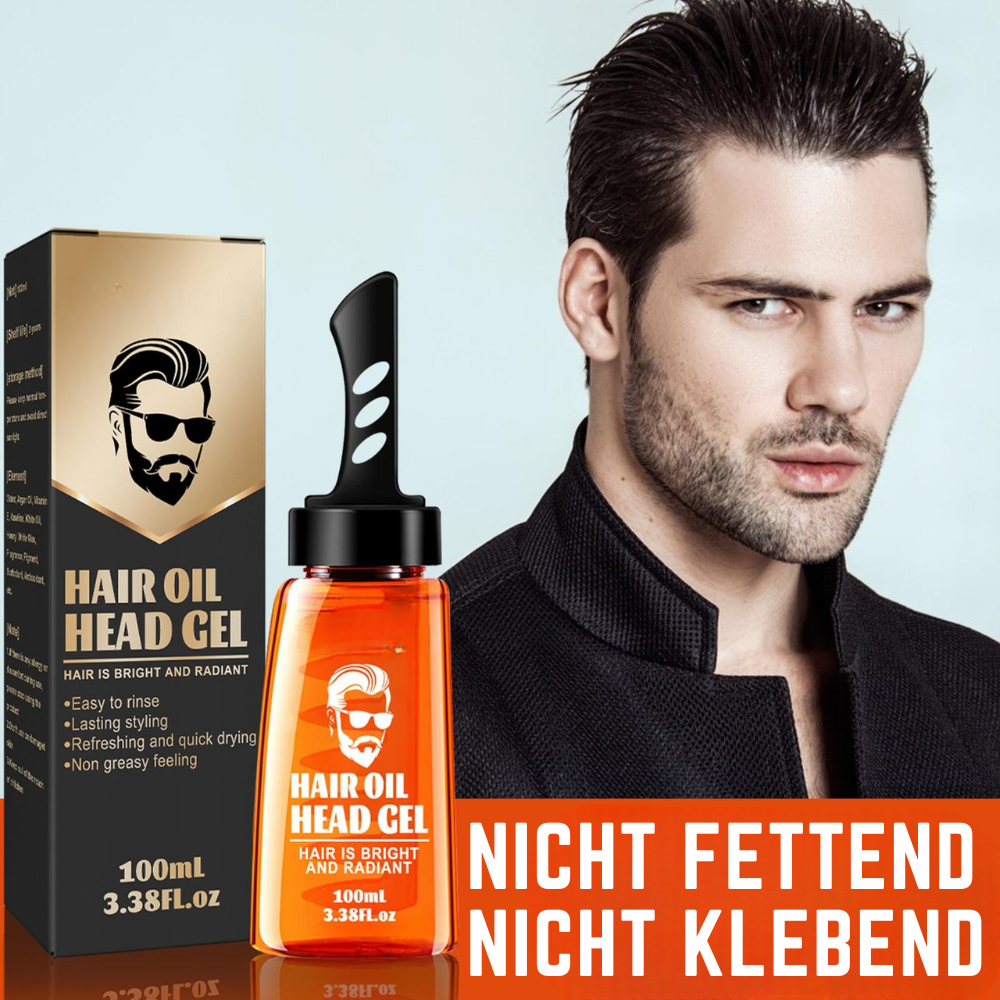 2-in-1 Haargel mit Kamm für Herren | 100 ml Styling Gel im Kompaktformat | Fester Halt ohne Fettglanz oder Kleben 2