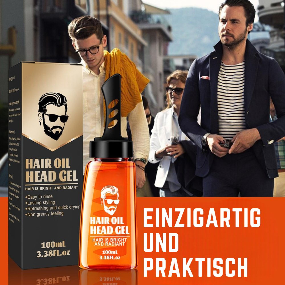 2-in-1 Haargel mit Kamm für Herren | 100 ml Styling Gel im Kompaktformat | Fester Halt ohne Fettglanz oder Kleben 4