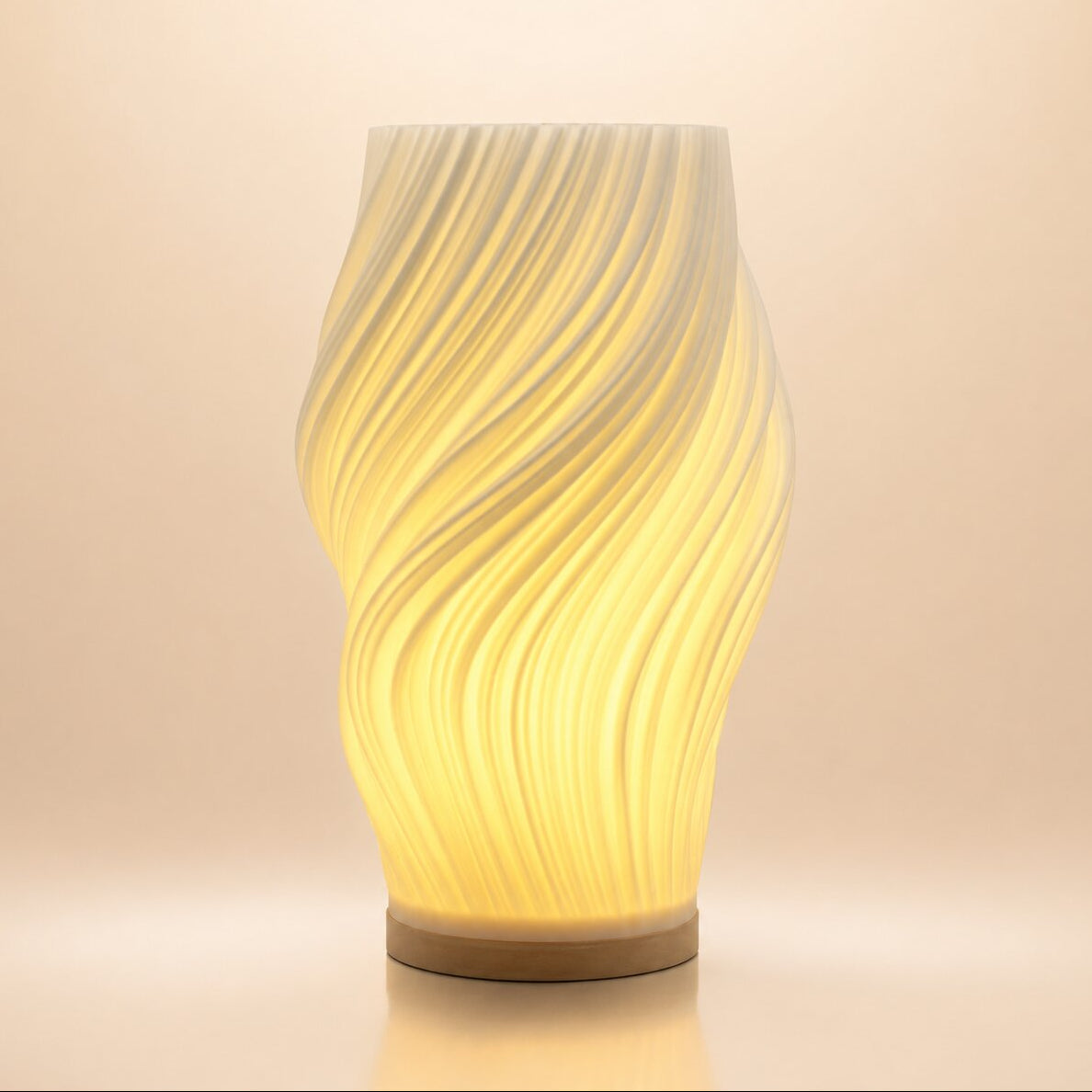 LED Tischlampe aus Kunststoff | Skulpturale Struktur mit Licht- und Schatteneffekt | Warmes Licht, kompakte Größe 3