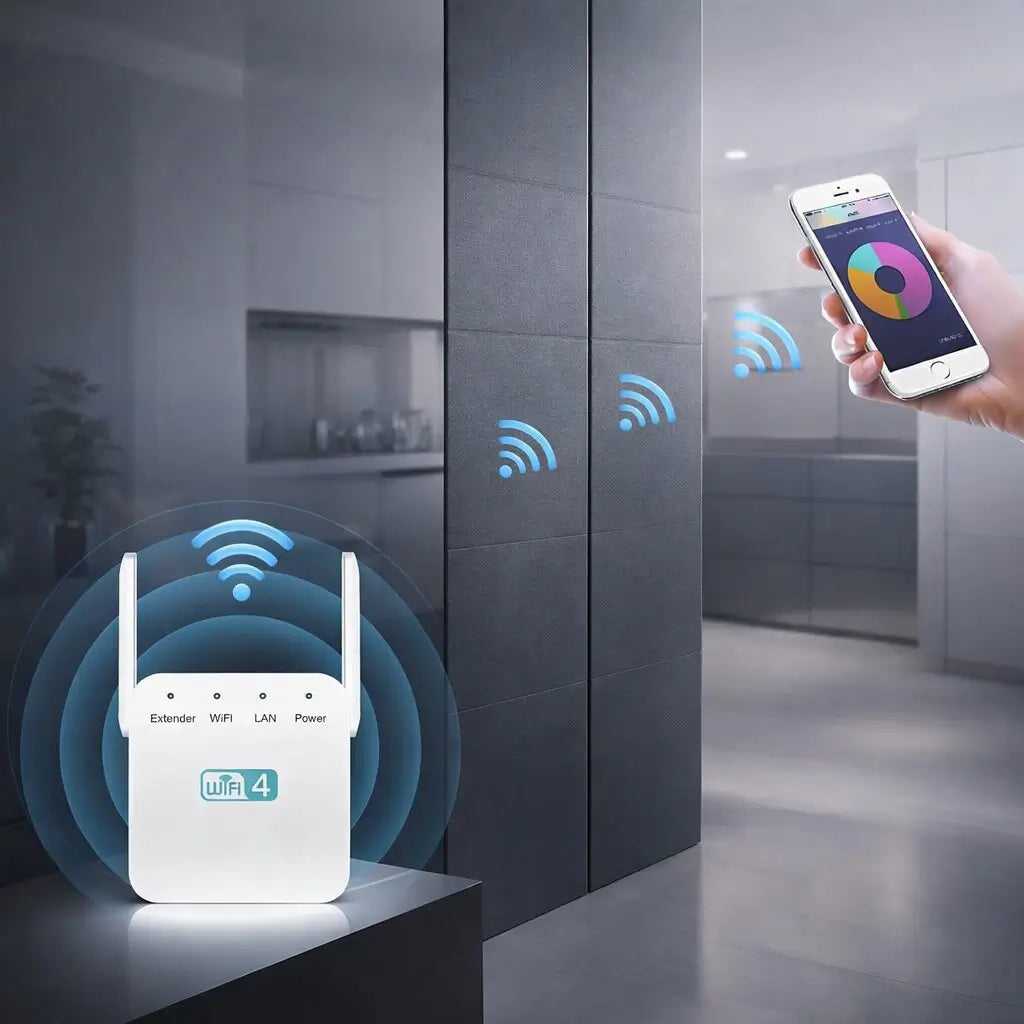 Ενισχυτής σήματος για WLAN | Ενισχυτές, δρομολογητές & σημεία πρόσβασης | Εμβέλεια έως 50μ | Netboost