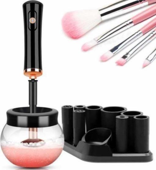Elektrischer Make-up Pinselreiniger Rotierend mit 8 Silikonaufsätzen 4