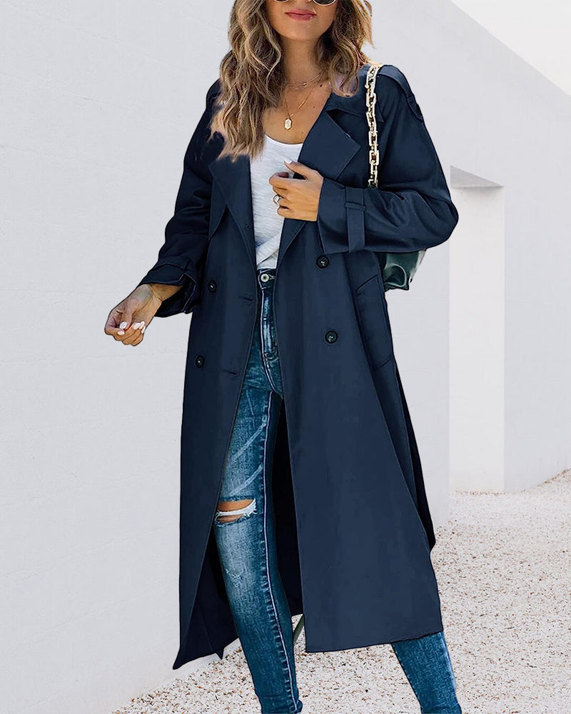 Jessica™ - Eleganter Trenchcoat in Uni-Farbe