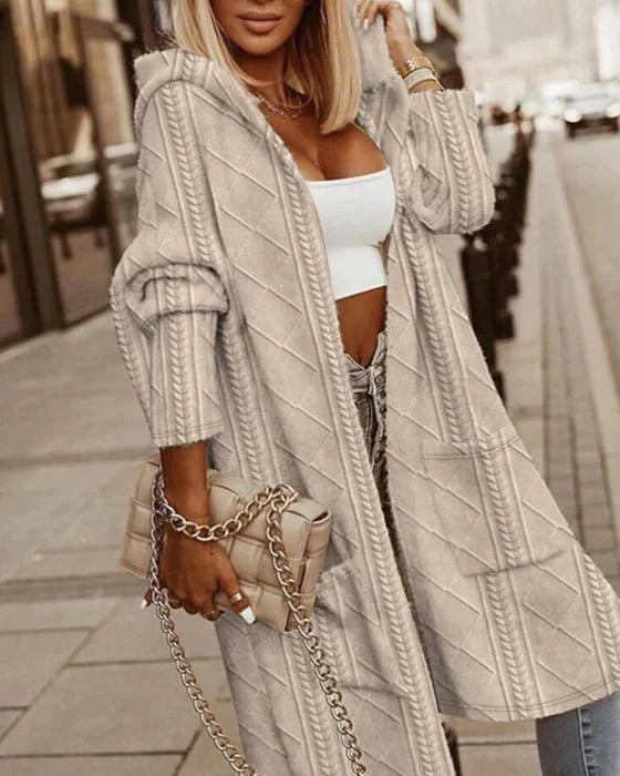 Julia™ - Lange Strickjacke mit Kapuze