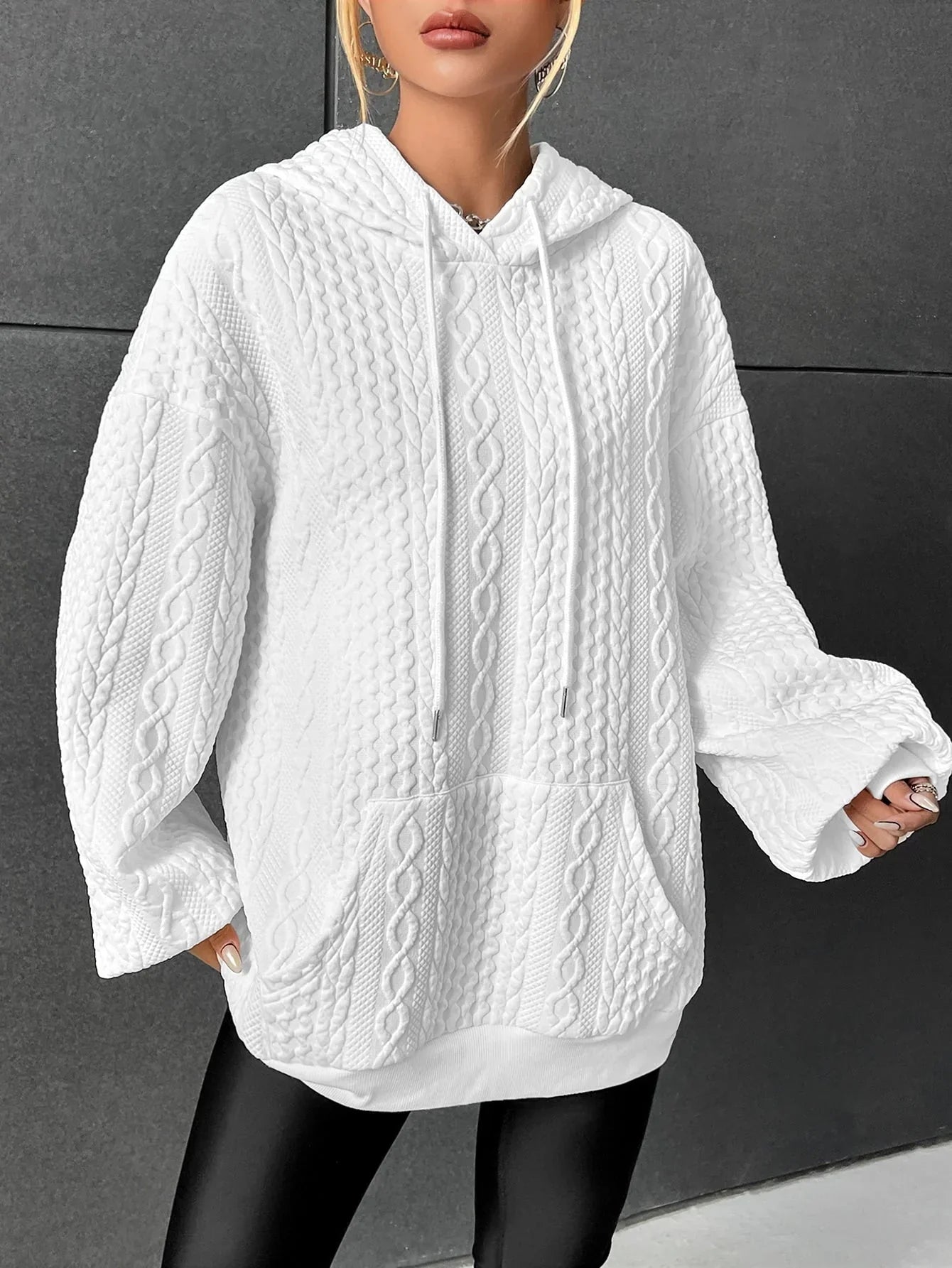 Kathryn™ - ÜBERGROSSER PULLOVER MIT KAPUZE UND KORDELZUG
