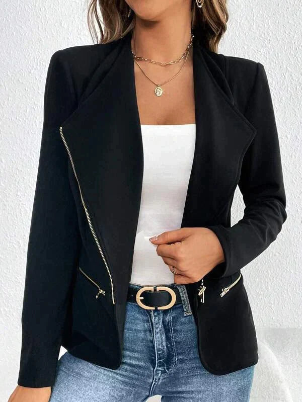 Lexi™ - Coole schwarze Langarm-Oberbekleidung