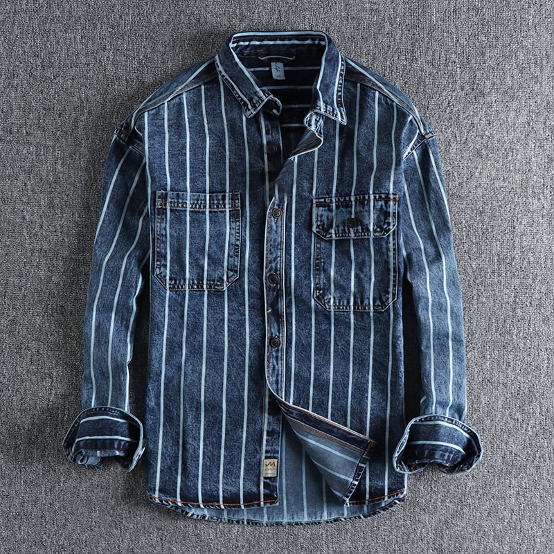 Marcus™ - Gestreiftes Jeanshemd mit moderner Passform