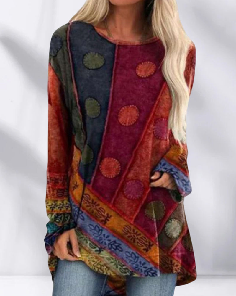 Stilvolle ethnische Bluse mit lockerer Passform