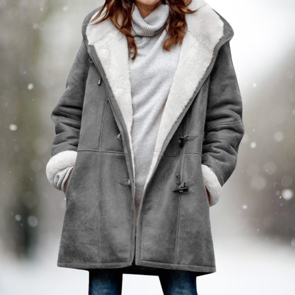 Svetlana™ - Hochwertige Fleecejacke aus Wildleder mit halblanger Kapuze