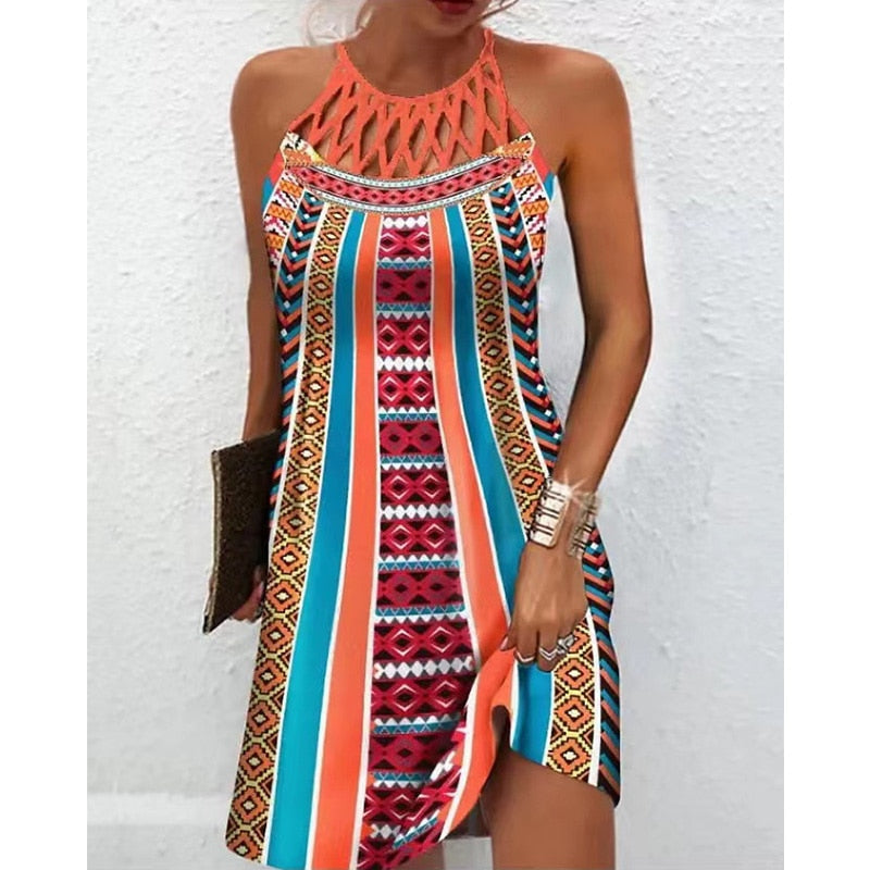 Yssa™ | Bedrucktes Kleid mit Haltern